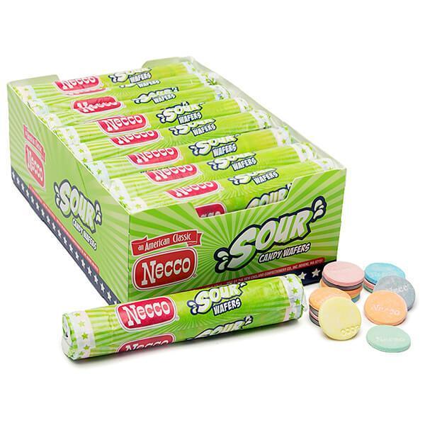 Necco Wafers Candy Rolls - Sour Flavors: 24-Piece Box - Candy Warehouse