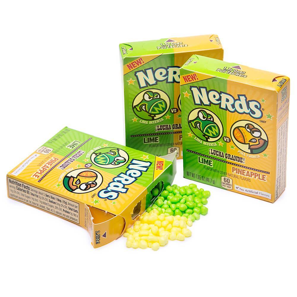 Nerds Candy 2-Flavor Packs - Lime and Pineapple: 24-Piece Box - Candy Warehouse