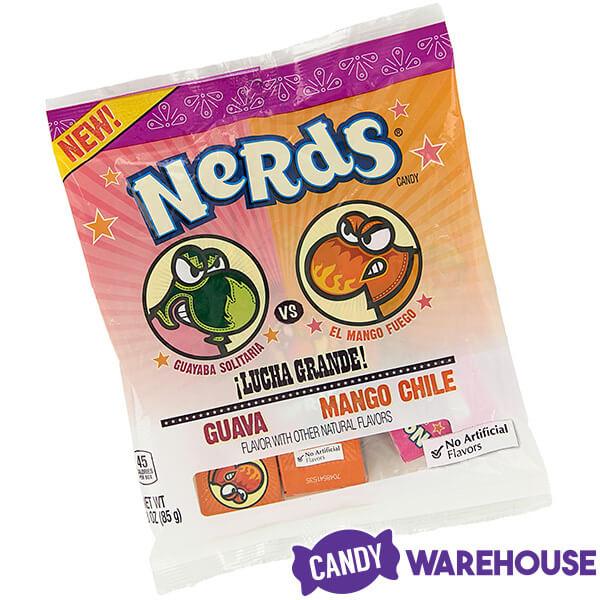 Nerds Lucha Grande Candy Snack Size Packs in 3-Ounce Bags - Guava and Mango Chile: 24-Piece Box - Candy Warehouse