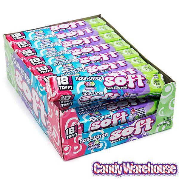 Now and Later Soft Fruit Chews Candy Packs - Original: 24-Piece Box - Candy Warehouse