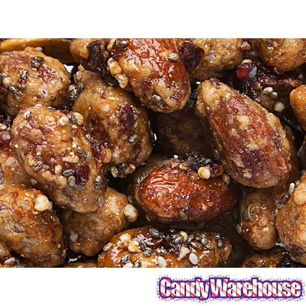 Nut&#39;n But Natural Glazed Almonds with Cherries, Chia &amp; Quinoa: 4-Ounce Bag - Candy Warehouse