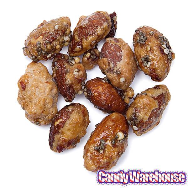 Nut&#39;n But Natural Glazed Almonds with Cherries, Chia &amp; Quinoa: 4-Ounce Bag - Candy Warehouse