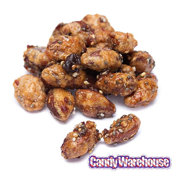 Nut&#39;n But Natural Glazed Almonds with Cherries, Chia &amp; Quinoa: 4-Ounce Bag - Candy Warehouse