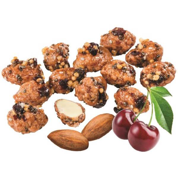 Nut&#39;n But Natural Glazed Almonds with Cherries, Chia &amp; Quinoa: 4-Ounce Bag - Candy Warehouse