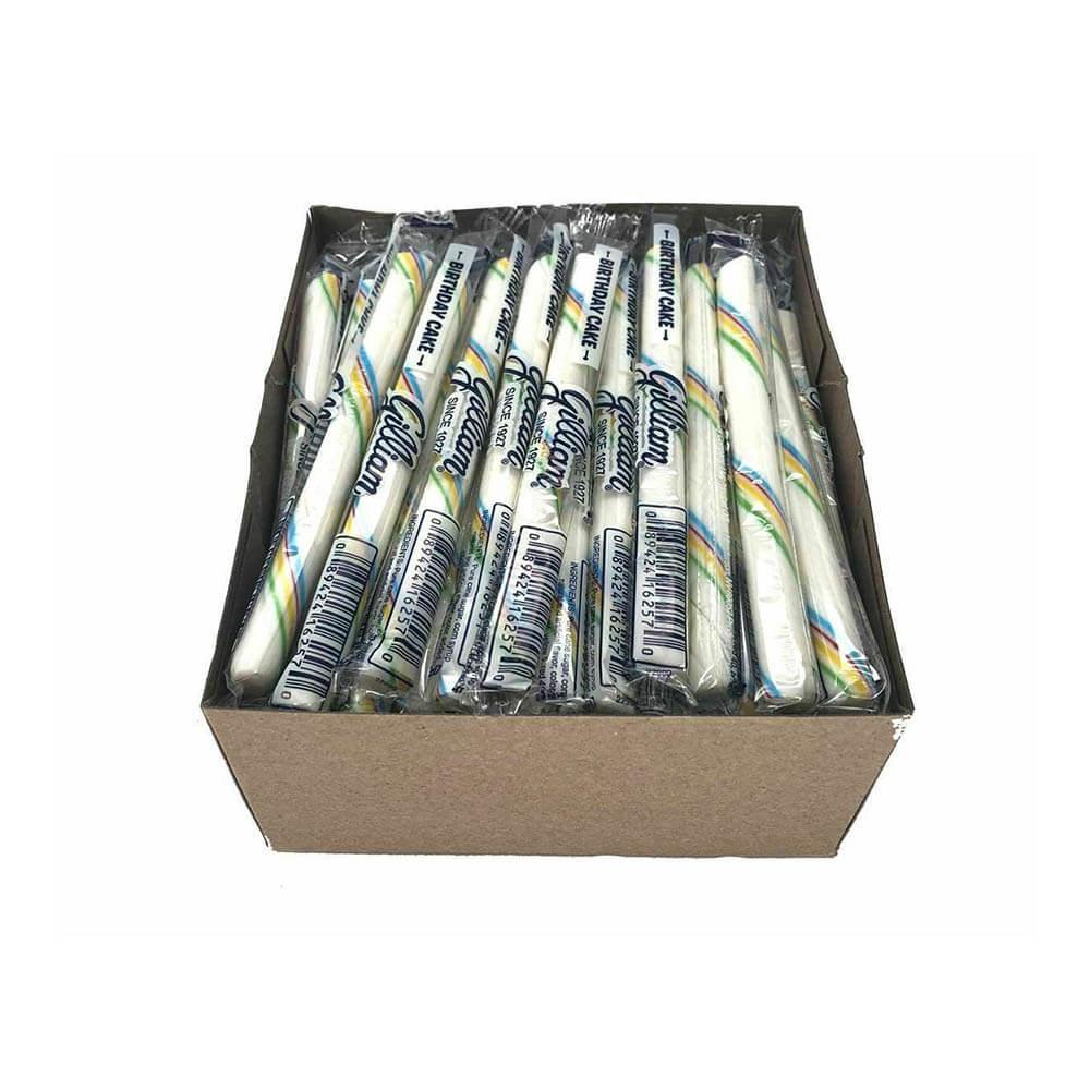 Old Fashioned Hard Candy Sticks - Birthday Cake: 80-Piece Box - Candy Warehouse