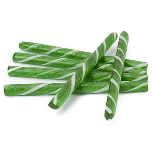 Old Fashioned Hard Candy Sticks - Green Apple: 80-Piece Box - Candy Warehouse