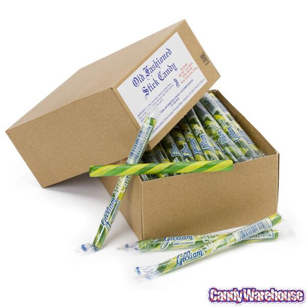 Old Fashioned Hard Candy Sticks - Lime: 80-Piece Box - Candy Warehouse