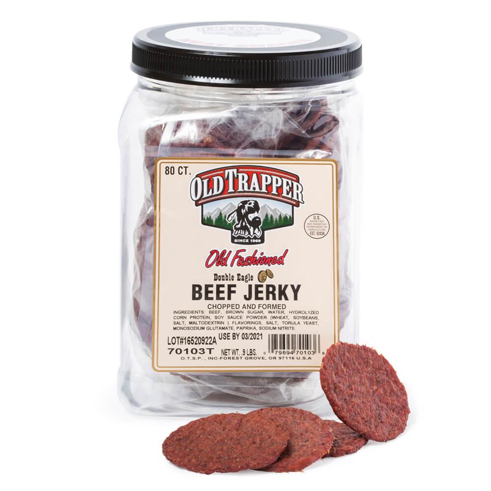 Old Trapper Double Eagle Old Fashion Beef Jerky 80ct Jar - Candy Warehouse