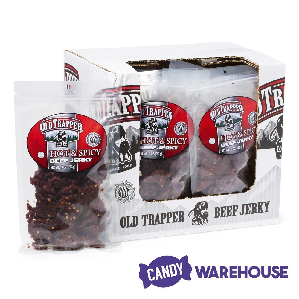 Old Trapper Hot & Spicy Beef Jerky: 12-Piece Box