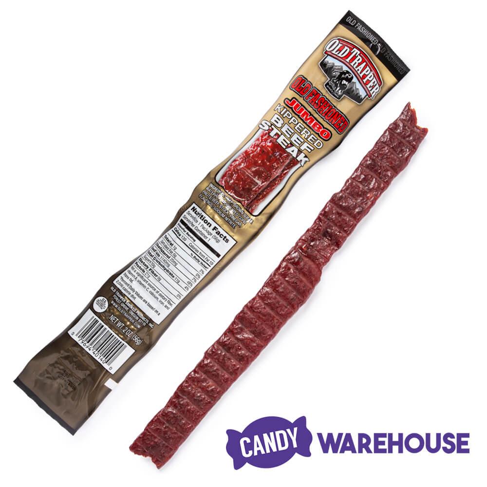 Old Trapper Old Fashioned Jumbo Kippered Beef Steak: 12-Piece Box - Candy Warehouse