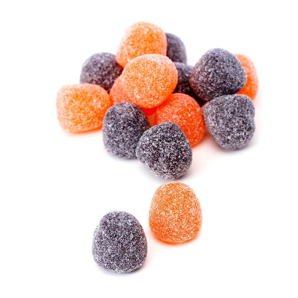 Orange and Black Mini Spiced Gumdrops Candy: 16-Ounce Tub - Candy Warehouse