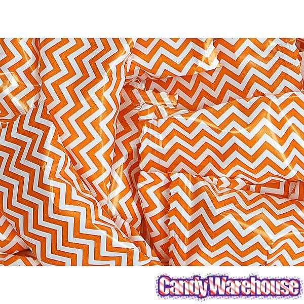 Orange Chevron Stripe Wrapped Butter Mint Creams: 300-Piece Case - Candy Warehouse