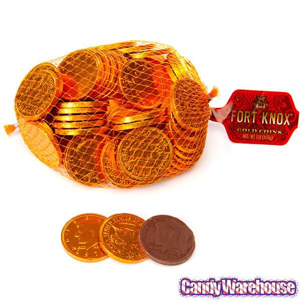 Orange Foiled Milk Chocolate Coins: 1LB Bag - Candy Warehouse