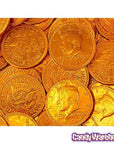 Orange Foiled Milk Chocolate Coins: 1LB Bag - Candy Warehouse