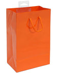 Orange Glossy Candy Bags with Handles - Small: 12-Piece Pack - Candy Warehouse