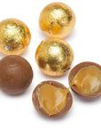 Palmer Foiled Caramel Filled Chocolate Candy Balls - Gold: 5LB Bag - Candy Warehouse