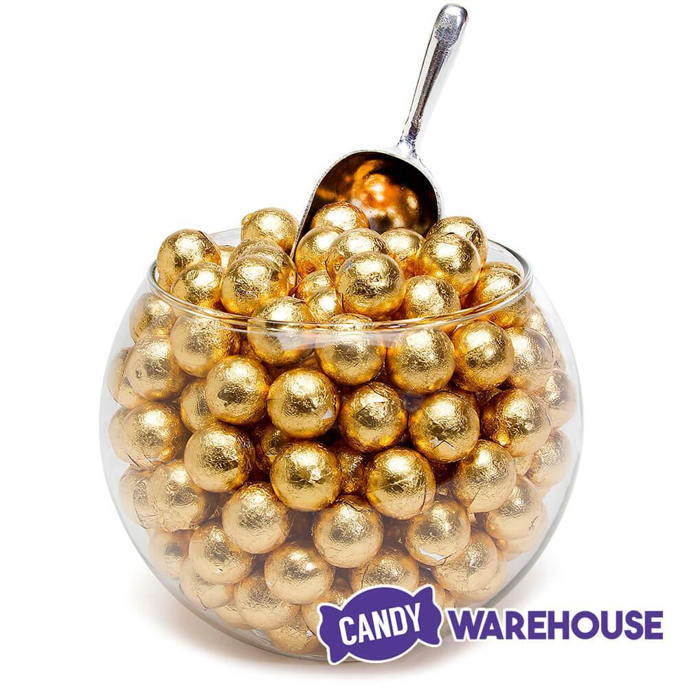 Palmer Foiled Caramel Filled Chocolate Candy Balls - Gold: 5LB Bag - Candy Warehouse