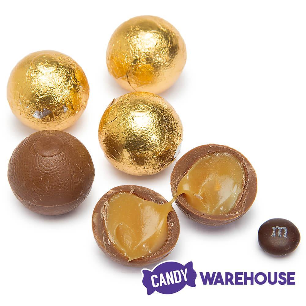 Palmer Foiled Caramel Filled Chocolate Candy Balls - Gold: 5LB Bag - Candy Warehouse