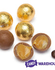 Palmer Foiled Caramel Filled Chocolate Candy Balls - Gold: 5LB Bag - Candy Warehouse