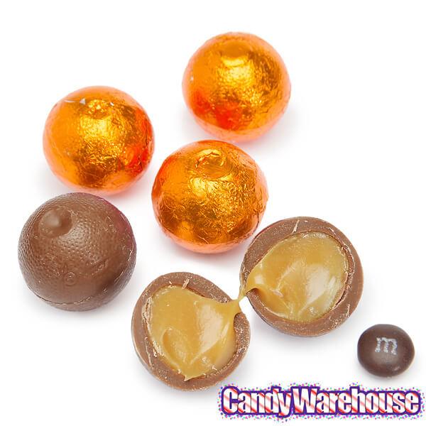 Palmer Foiled Caramel Filled Chocolate Candy Balls - Orange: 5LB Bag - Candy Warehouse