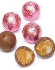 Palmer Foiled Caramel Filled Chocolate Candy Balls - Pink: 5LB Bag - Candy Warehouse