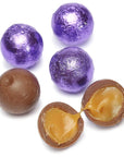 Palmer Foiled Caramel Filled Chocolate Candy Balls - Purple: 5LB Bag