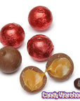 Palmer Foiled Caramel Filled Chocolate Candy Balls - Red: 5LB Bag - Candy Warehouse