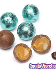 Palmer Foiled Caramel Filled Chocolate Candy Balls - Robin Egg Blue: 5LB Bag - Candy Warehouse