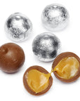 Palmer Foiled Caramel Filled Chocolate Candy Balls - Silver: 5LB Bag - Candy Warehouse