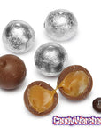 Palmer Foiled Caramel Filled Chocolate Candy Balls - Silver: 5LB Bag - Candy Warehouse