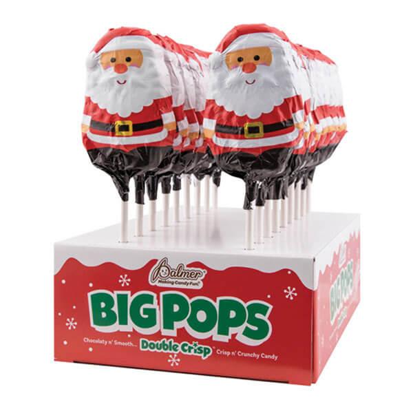 Palmer Foiled Milk Chocolate Santa Pops: 18-Piece Box - Candy Warehouse