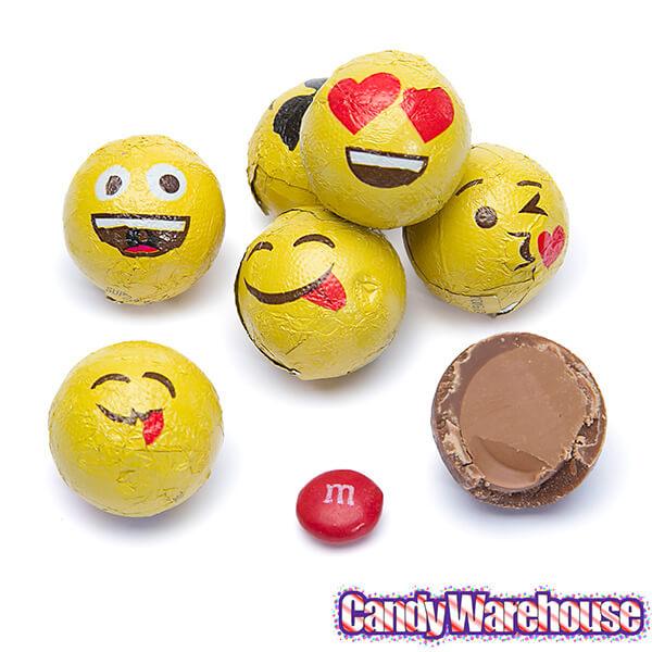 Palmer Love Xpressions Valentine Emojis Foiled Chocolate Balls: 15-Ounce Bag - Candy Warehouse