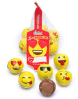 Palmer Love Xpressions Valentine Emojis Foiled Chocolate Balls in Mesh Bags: 18-Piece Box