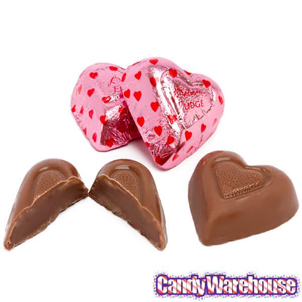 Palmer Pink Foiled Fudge Filled Chocolate Hearts: 4LB Bag - Candy Warehouse