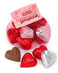 Palmer Valentine Chocolate Hearts in Mesh Bags: 18-Piece Box - Candy Warehouse