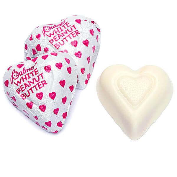 Palmer Valentine Foiled Peanut Butter Filled White Chocolate Hearts: 4LB Bag - Candy Warehouse