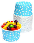 Paper 4-Ounce Candy Cups - Baby Blue Polka Dots: 25-Piece Pack