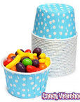 Paper 4-Ounce Candy Cups - Baby Blue Polka Dots: 25-Piece Pack