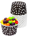 Paper 4-Ounce Candy Cups - Black Polka Dots: 25-Piece Pack