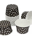 Paper 4-Ounce Candy Cups - Black Polka Dots: 25-Piece Pack