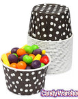 Paper 4-Ounce Candy Cups - Black Polka Dots: 25-Piece Pack