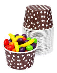 Paper 4-Ounce Candy Cups - Brown Polka Dots: 25-Piece Pack