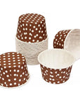 Paper 4-Ounce Candy Cups - Brown Polka Dots: 25-Piece Pack