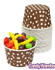 Paper 4-Ounce Candy Cups - Brown Polka Dots: 25-Piece Pack