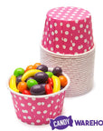 Paper 4-Ounce Candy Cups - Hot Pink Polka Dots: 25-Piece Pack