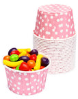 Paper 4-Ounce Candy Cups - Light Pink Polka Dots: 25-Piece Pack