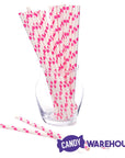 Paper 7.75-Inch Drinking Straws - Bubblegum Pink Polka Dots: 25-Piece Pack - Candy Warehouse