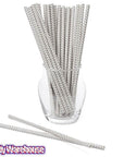 Paper 7.75-Inch Drinking Straws - Grey Chevron Stripes: 25-Piece Pack - Candy Warehouse