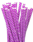 Paper 7.75-Inch Drinking Straws - Lavender Chevron Stripes: 25-Piece Pack