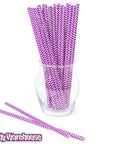 Paper 7.75-Inch Drinking Straws - Lavender Chevron Stripes: 25-Piece Pack